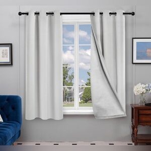 Deconovo Blackout Curtains Light Grey Room Darkening Silver Grommets